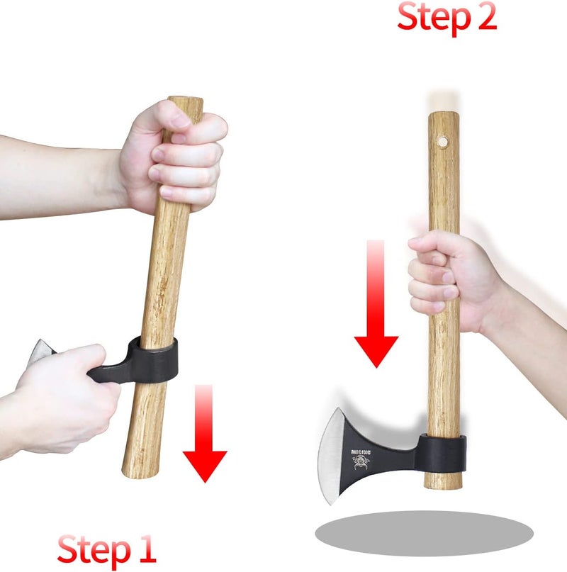 WICING Throwing Axes, 16.2-inch Throwing Tomahawks High Carbon Steel & Wooden Handle, for Axe Throwing Recreation and Competition - Image 5